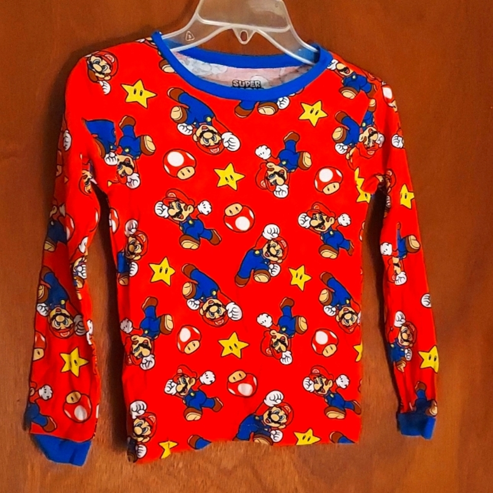 Boys Mario Pajama Top Size 10
